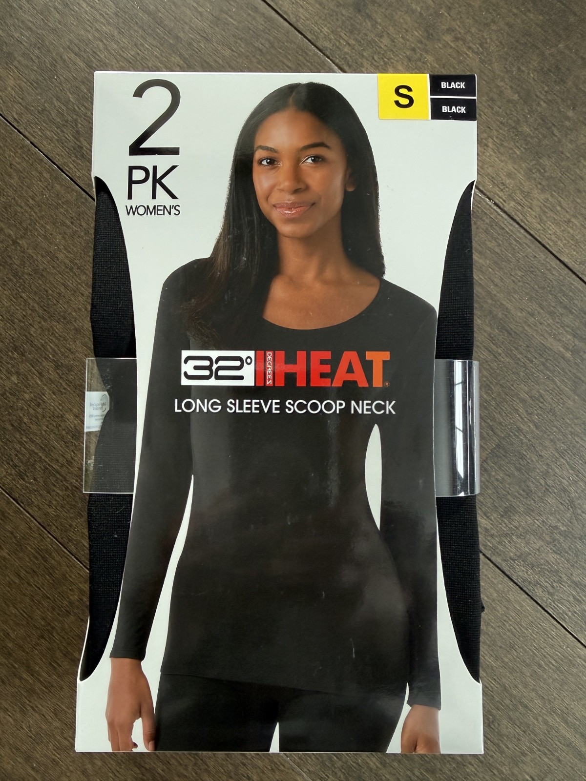 2 PACK WOMEN\'S SMALL 32 DEGREES HEAT LONG SLEEVE SCOOP NECK TEE SHIRTS BLACK NEW 2 PACK WOMEN\'S SMALL 32 DEGREES HEAT LONG SLEEVE SCOOP NECK TEE SHIRTS BLACK NEW