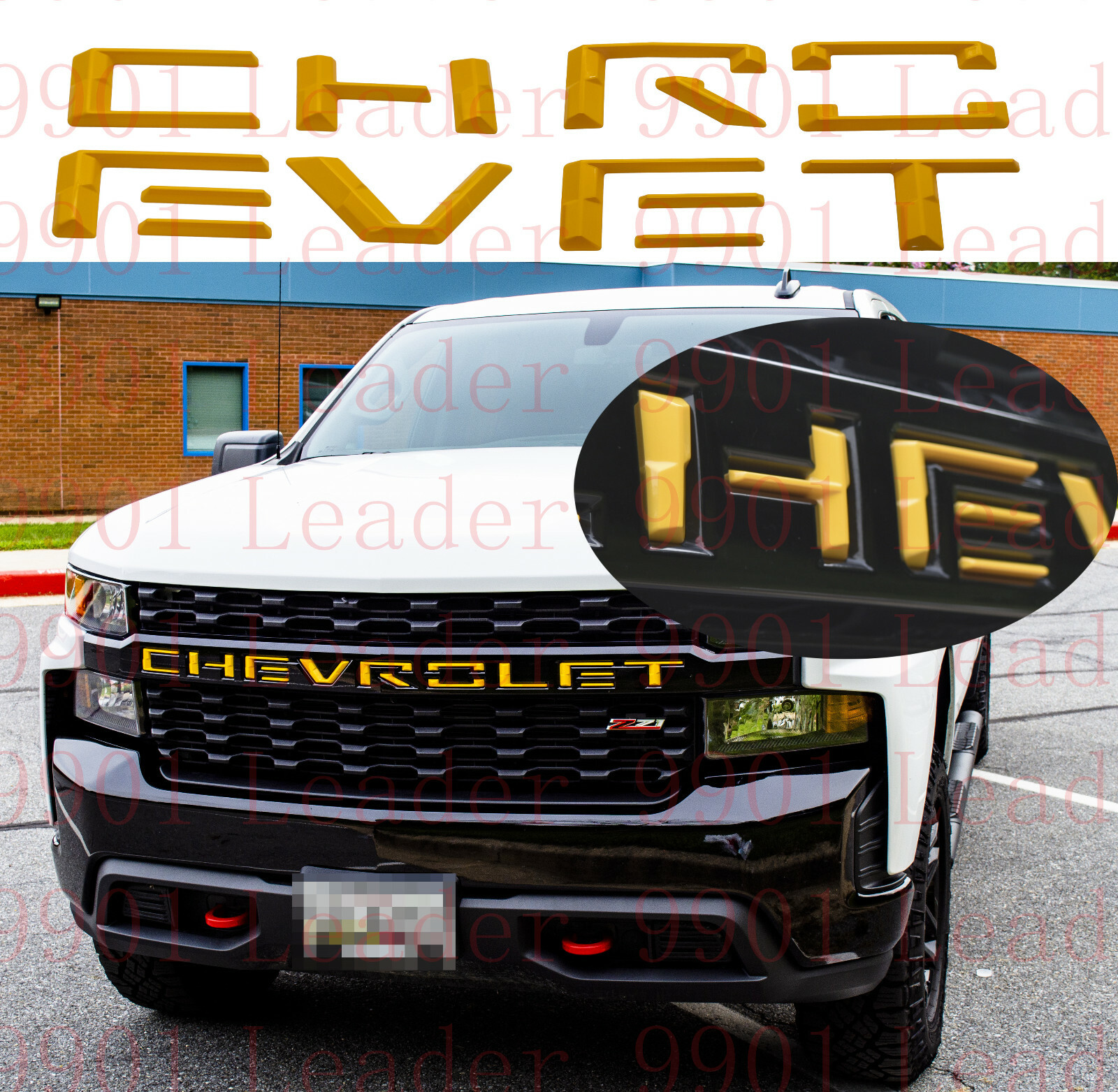 2019-2022 front grille letter inserts Fit Silverado 1500 Custom Yellow