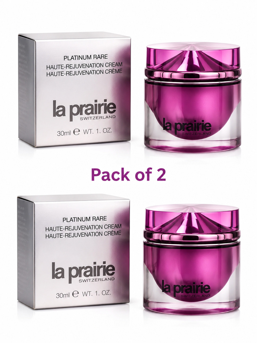 La Prairie Platinum Rare Haute-Rejuvenation Cream 30ml New Sealed Pack of 2