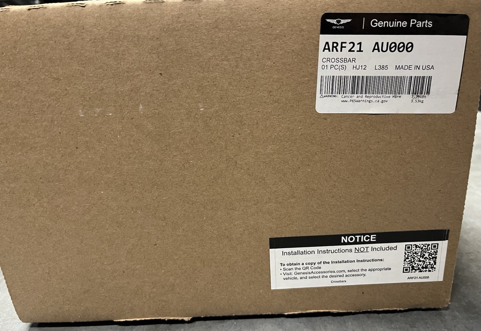ARF21-AU000 Genuine OEM Genesis Crossbars GV70 2022-2026 ARF21-AU000 Genuine OEM Genesis Crossbars GV70 2022-2026