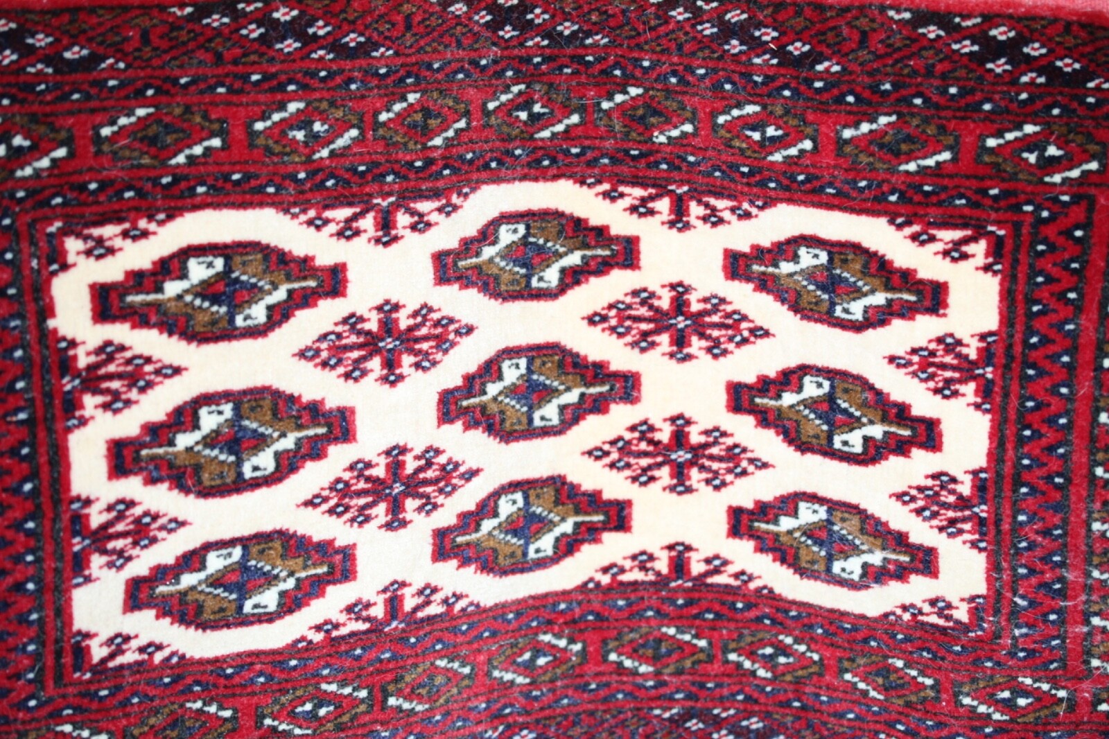 (2) Turkish Handwoven  Vintage Cushion Cover, Red, Black and Cream 25\