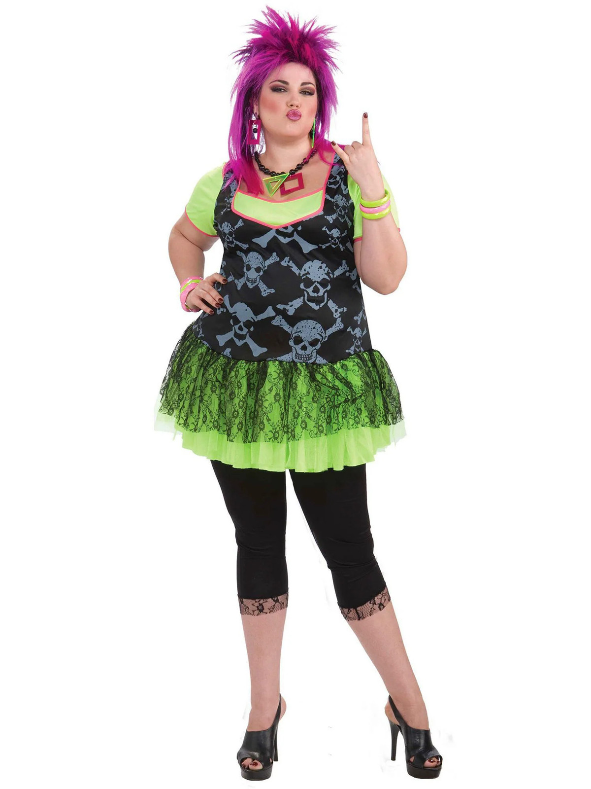 Forum Novelties 80\'s Punk Lady_plus Adult Costume