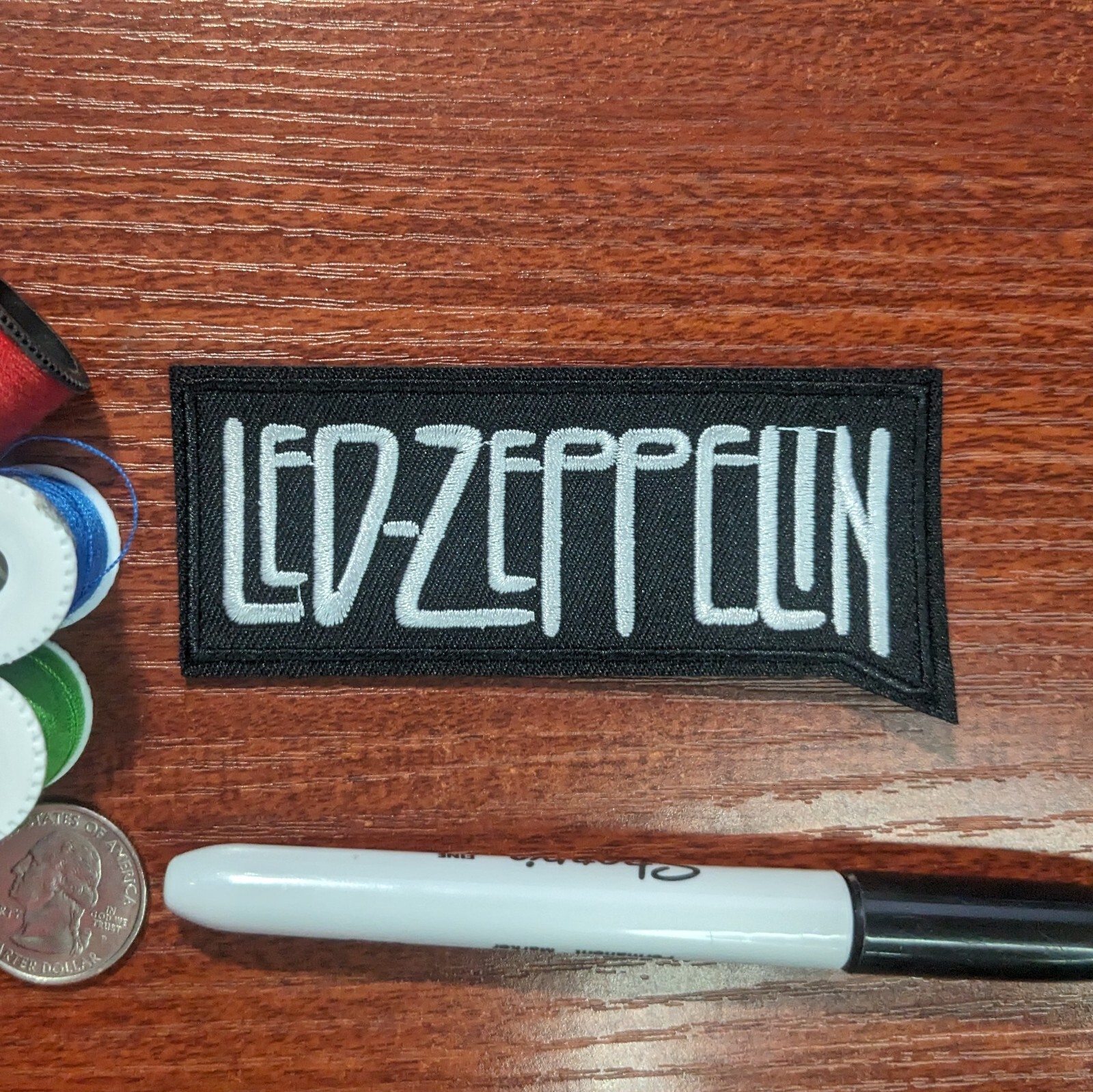 Led Zeppelin Patch Classic Rock Blues Metal Punk Embroidered Iron On 1.75x4 Led Zeppelin Patch Classic Rock Blues Metal Punk Embroidered Iron On 1.75x4