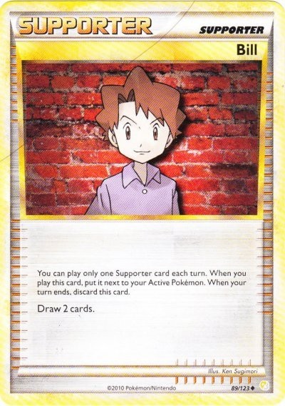 Bill - 89/123 - Uncommon (Hp) HeartGold SoulSilver - Trainer (Supporter) Pokémon