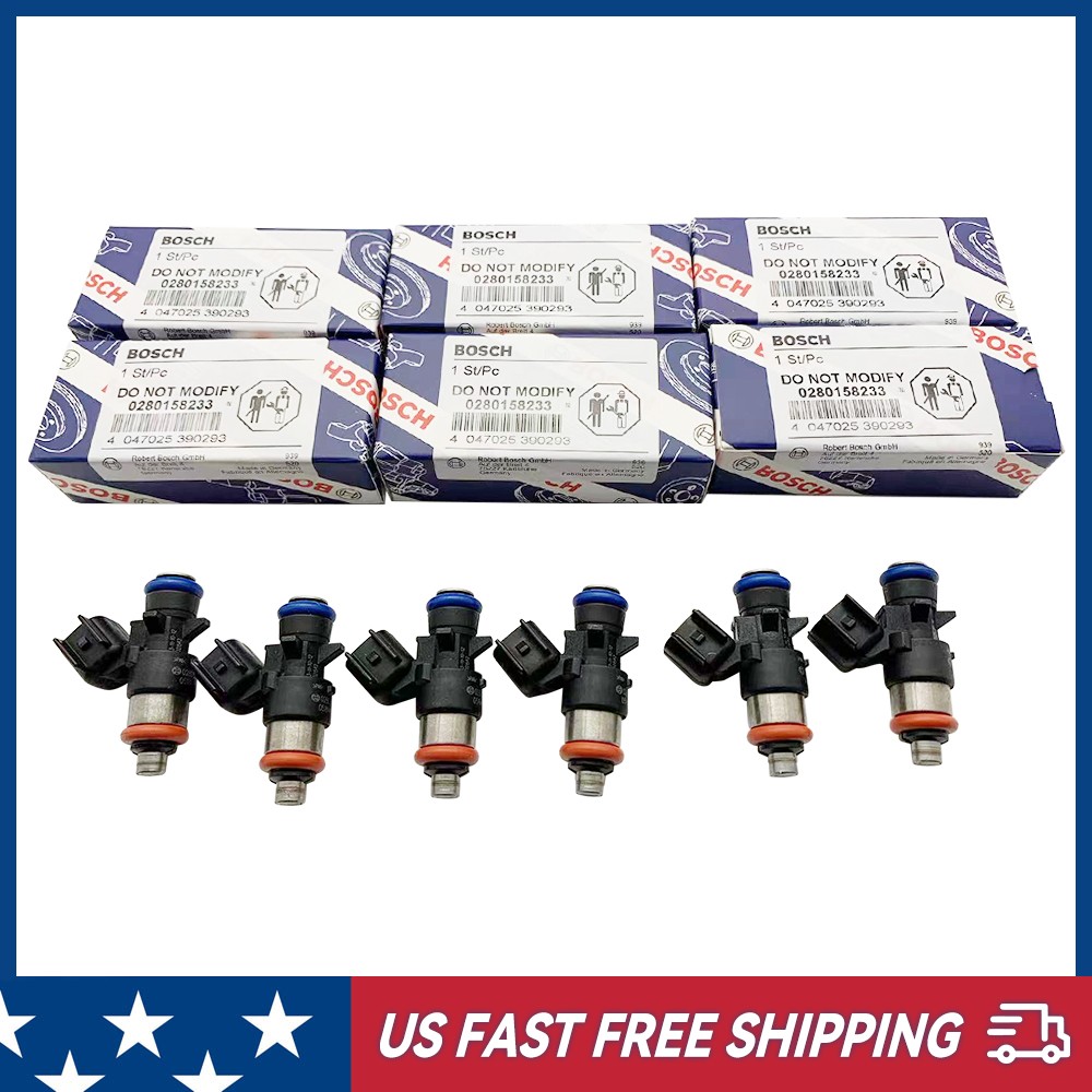 6Pcs BOSCH Fuel Injectors For Chrysler Dodge Ram Jeep 3.6L 5184085AC 0280158233