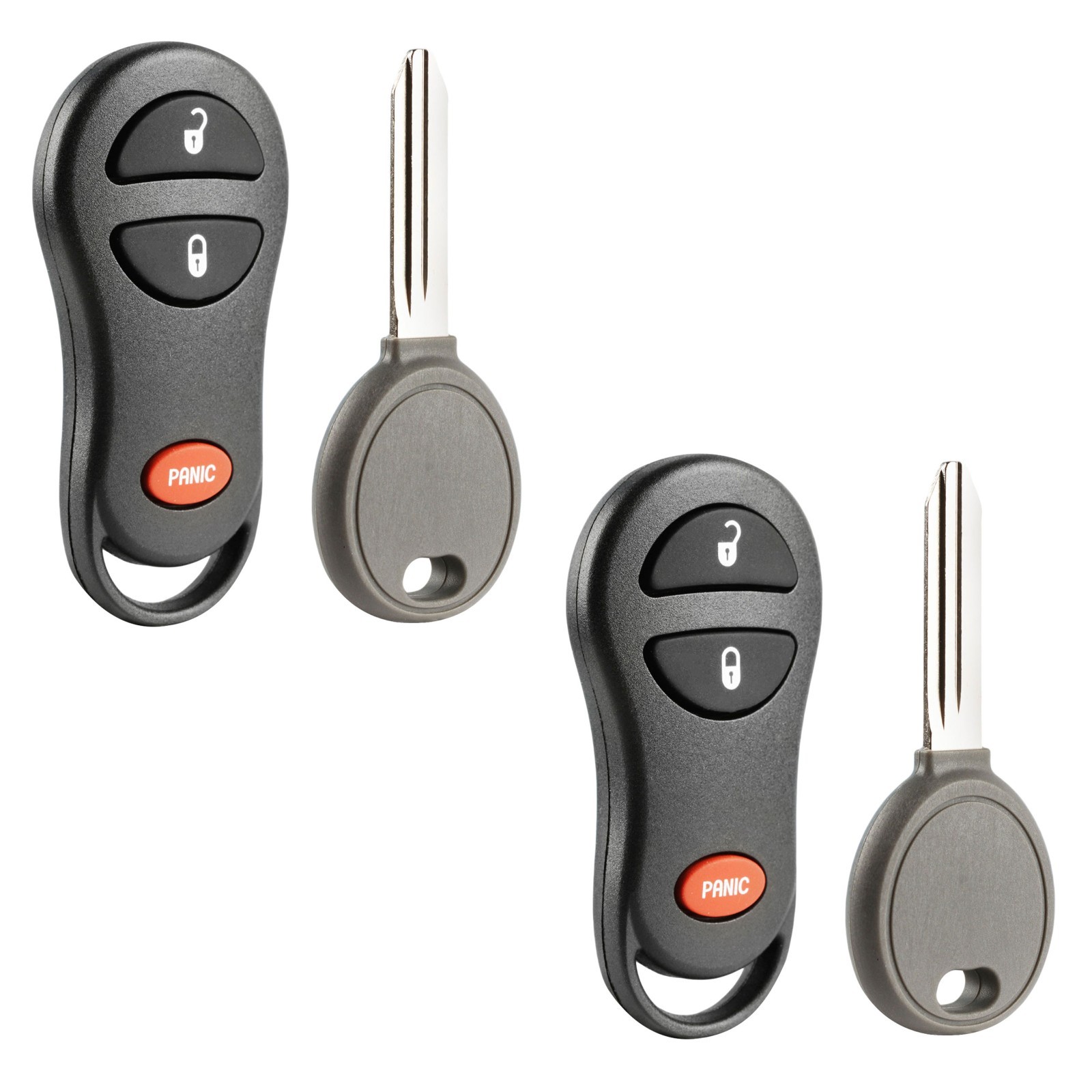 2 Replacement For 2001 2002 2003 2004 2005 Chrysler PT Cruiser Key + Fob