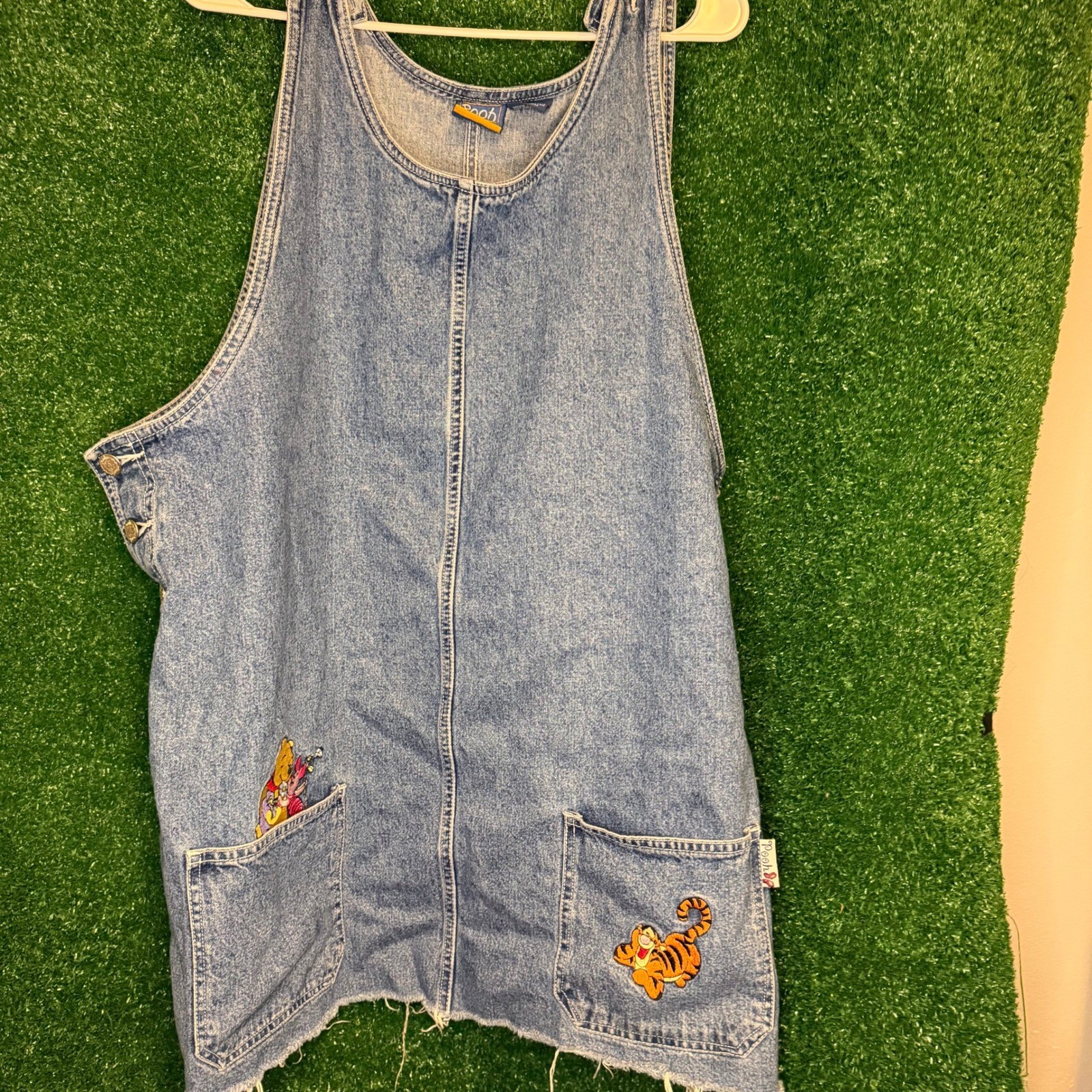Vintage Disney Winnie the Pooh Denim Overalls 22W Tigger Piglet
