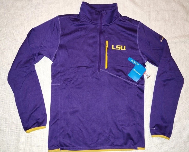 Columbia Men’s LSU Tigers Park View Fleece Omni-Wick 1/2 ZIP Pullover Sz. M NEW Columbia Men’s LSU Tigers Park View Fleece Omni-Wick 1/2 ZIP Pullover Sz. M NEW