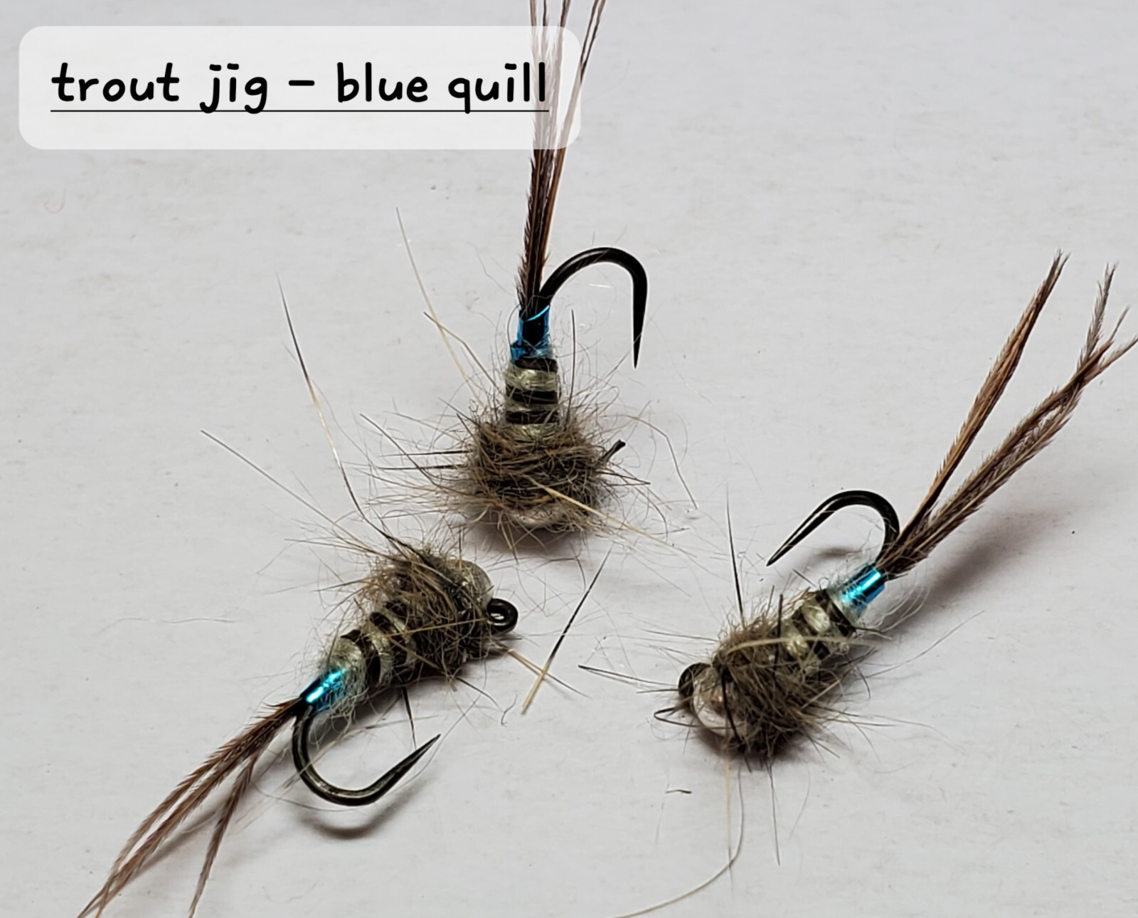 Tungsten Bead Head Trout Jig Fly, Trout Jig Nymph, BH Nymph Blue Quill