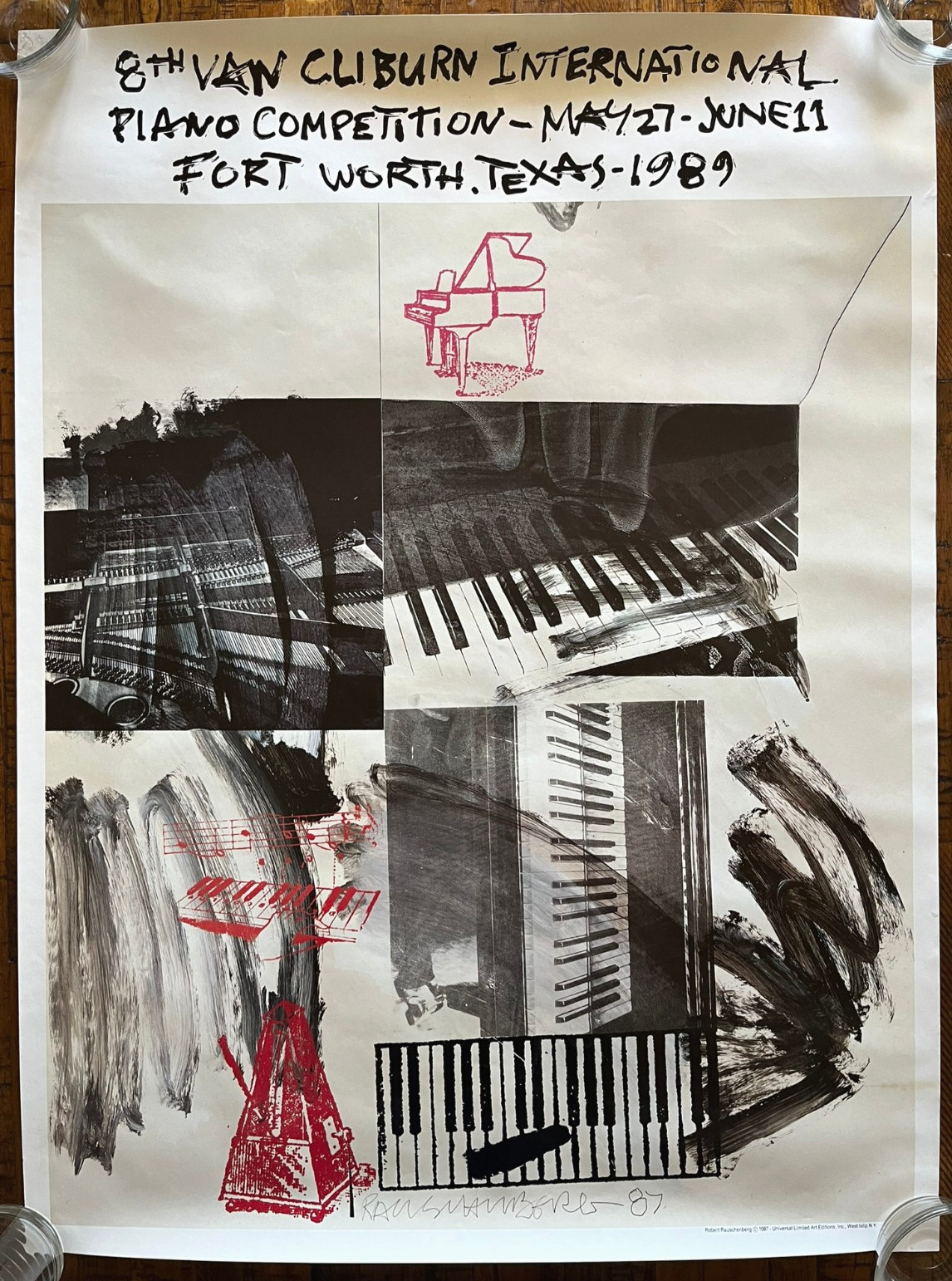 1989 Van Cliburn Piano (Rauschenberg) Wall Poster Print 32\ 1989 Van Cliburn Piano (Rauschenberg) Wall Poster Print 32\