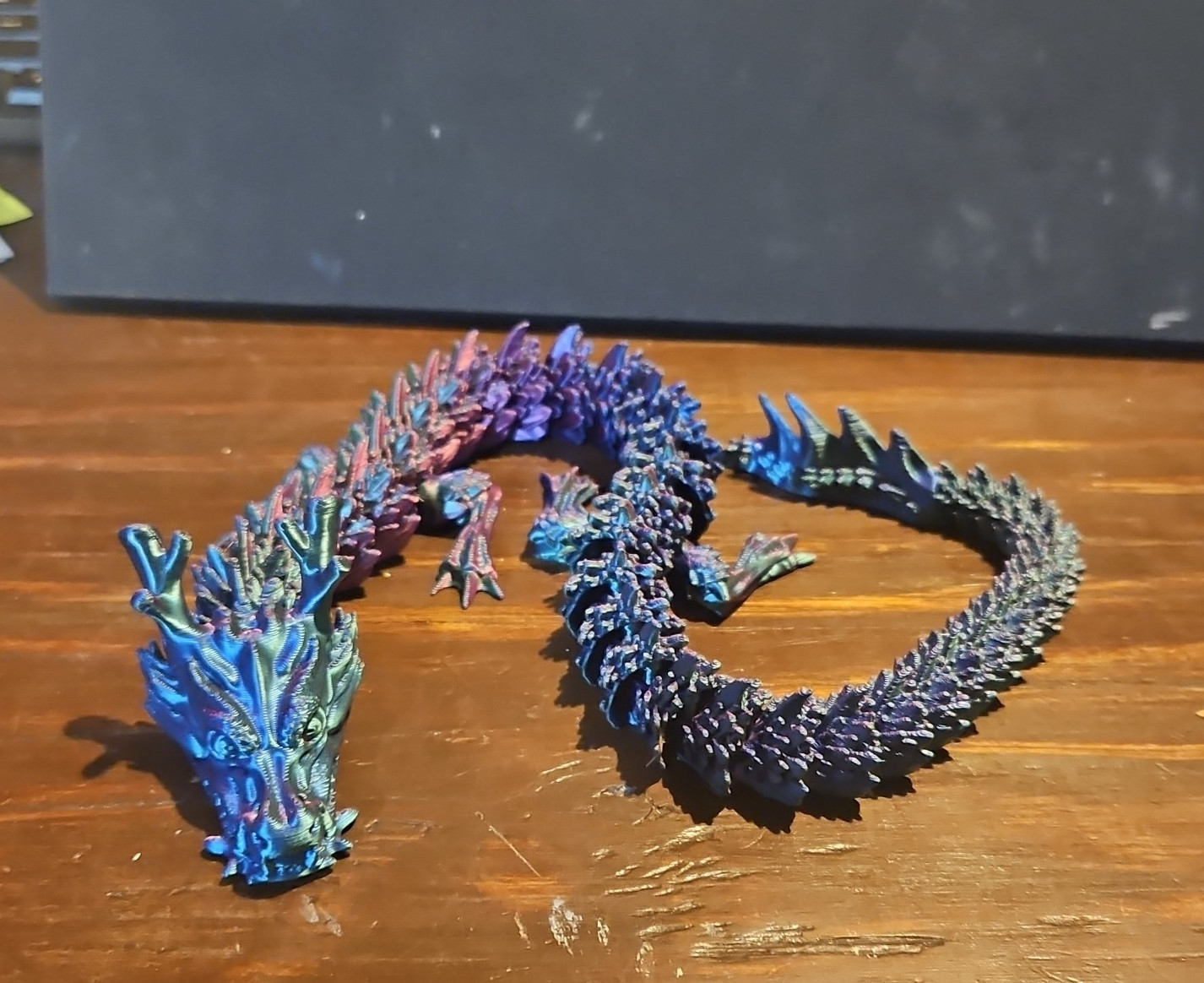 Blue & Purple Dragon Figurine Collectible - Fantasy Genre Dragon Theme Blue & Purple Dragon Figurine Collectible - Fantasy Genre Dragon Theme