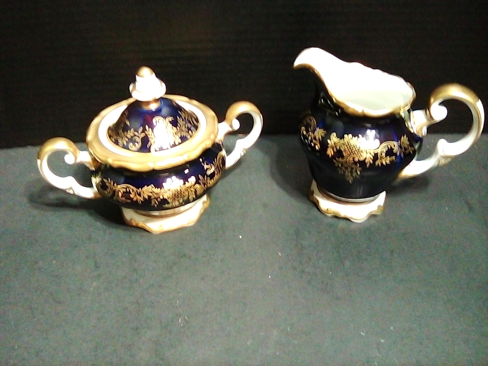 Weimar china Katharina 20003 Cobalt Creamer and Sugar Bowl Weimar china Katharina 20003 Cobalt Creamer and Sugar Bowl