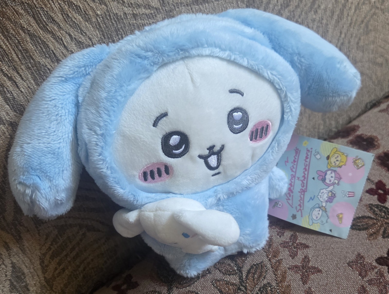 Nagano Friends x Sanrio Characters Chiikawa Cinnamoroll Plush JAPAN OFFICIAL