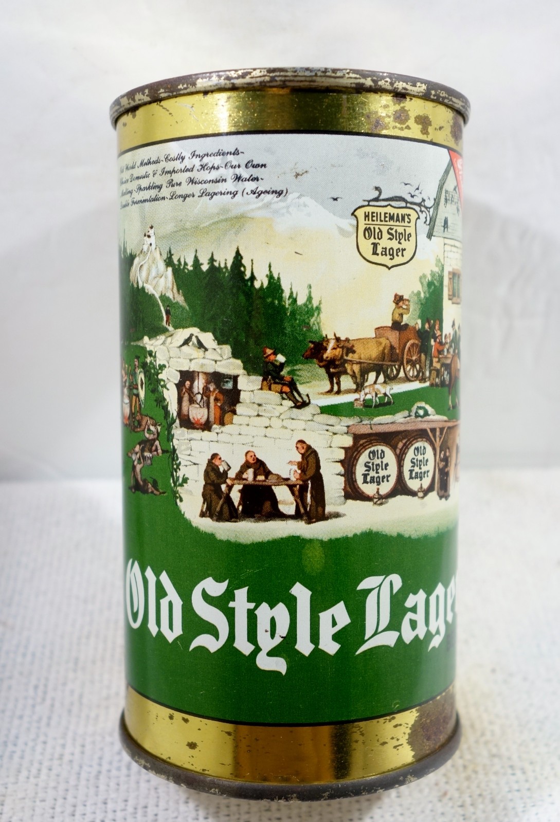Heileman's Old Style GRAPHIC La Crosse Wisconsin Flat Top Beer Can #2 Heileman's Old Style GRAPHIC La Crosse Wisconsin Flat Top Beer Can #2