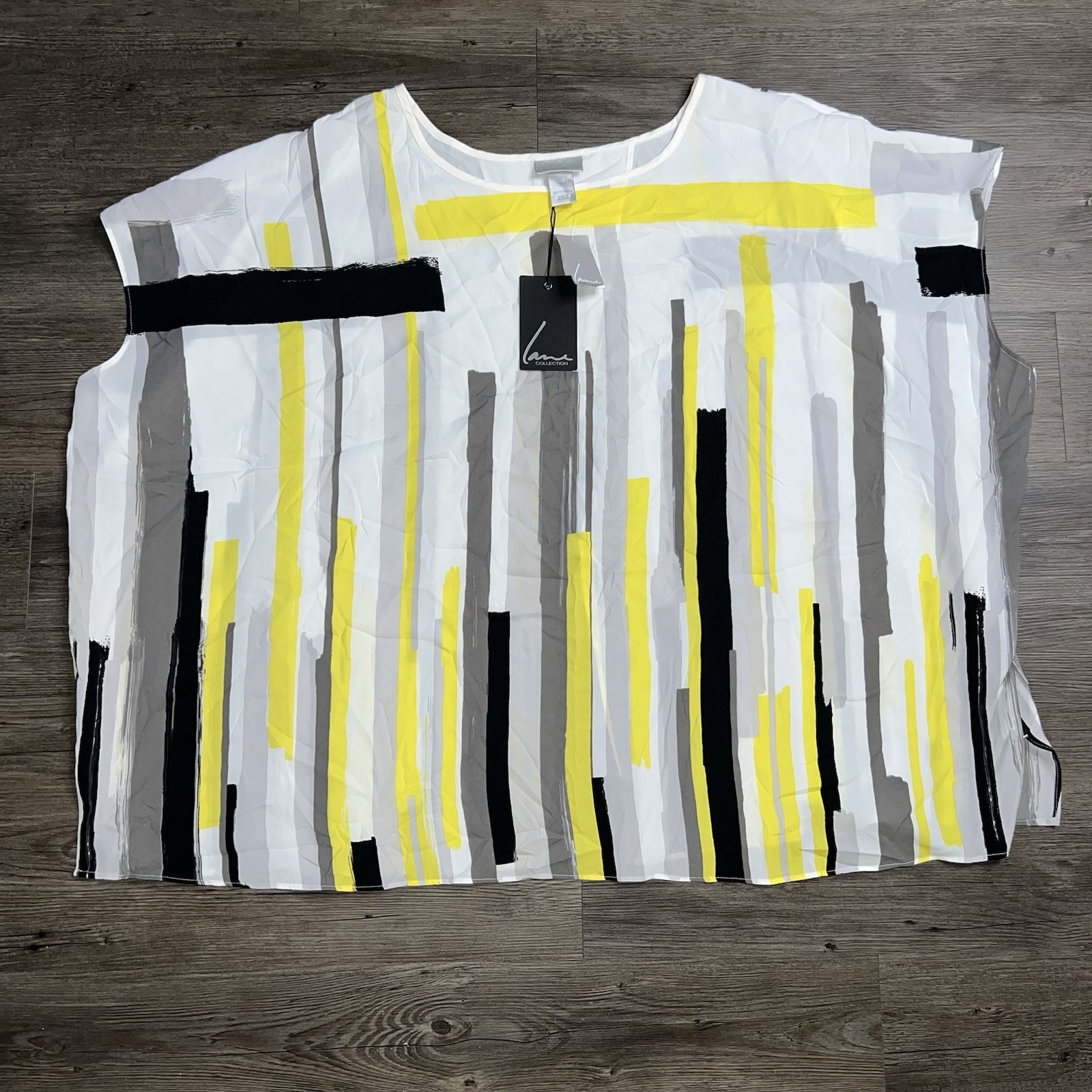 NWT Lane Bryant Shirt 4XL Lane Collection Art deco Abstract Artsy Maximalist