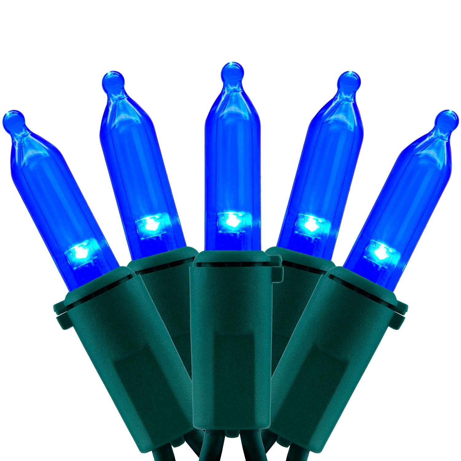 YULETIME 200 Blue LED Christmas Lights 66 ft Green Wire UL String Light YULETIME 200 Blue LED Christmas Lights 66 ft Green Wire UL String Light