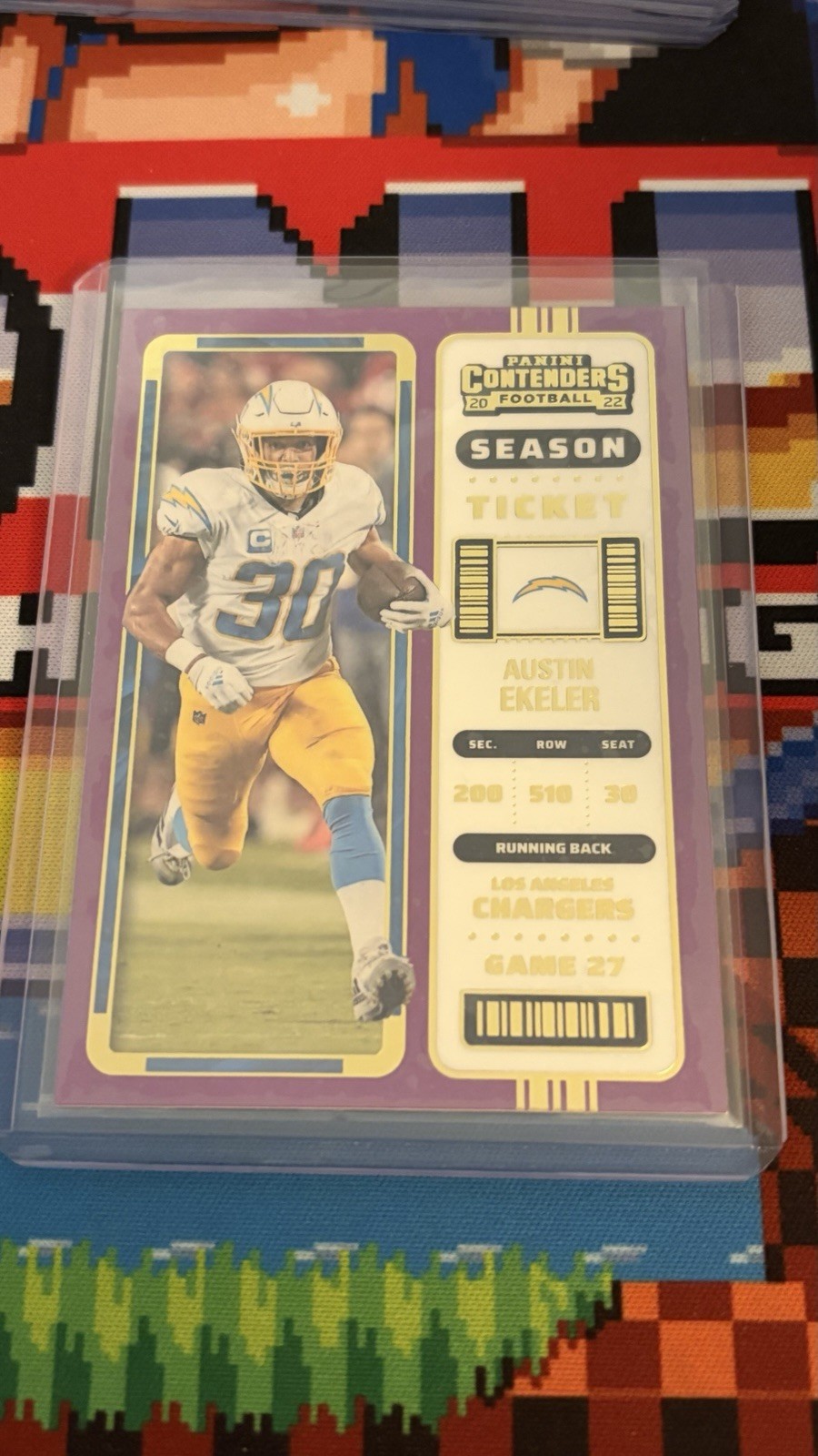 Austin Ekeler 2022 Panini Contenders Stardust Case Hit SP SSP #73 Chargers