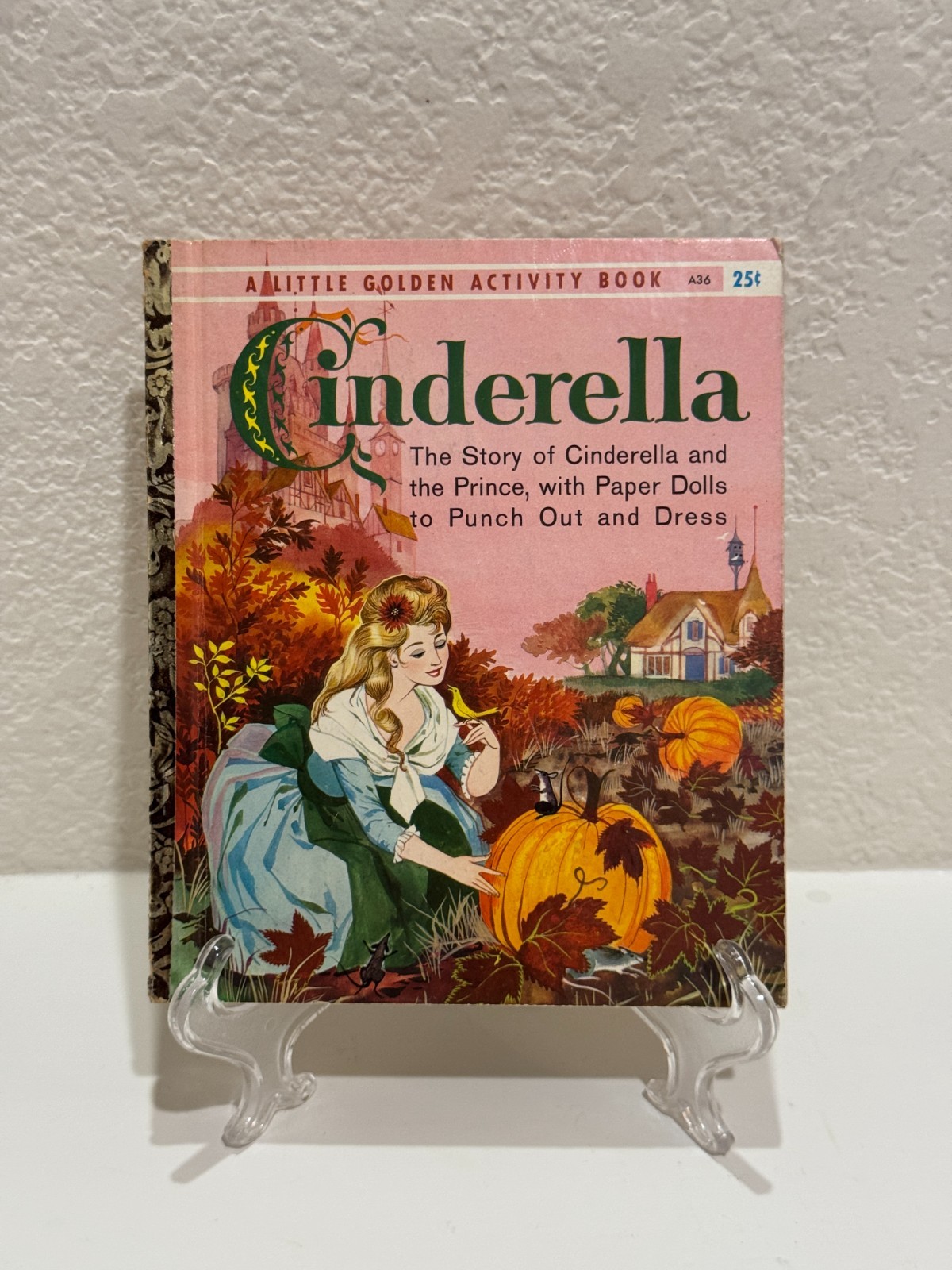 OOAK 1960 Cinderella Little Golden Activity Book A36 1st Ed UNCUT Paper Doll