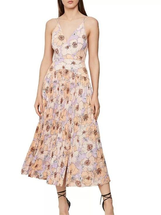 NEW REISS Corinne Pleated Floral Dress Size 4