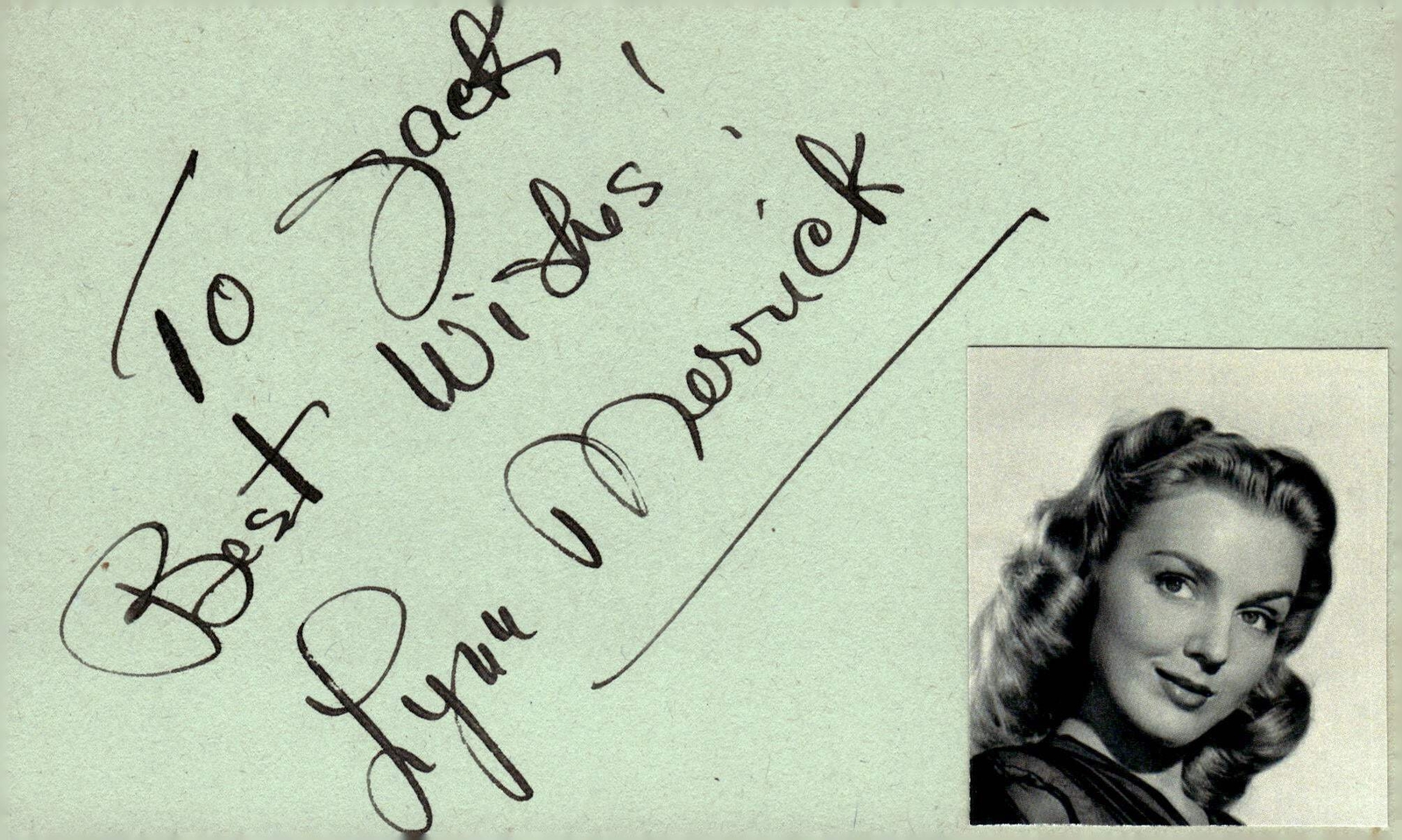 Lynn Merrick Signed Auto 3x5 Index Card Dangerous Business