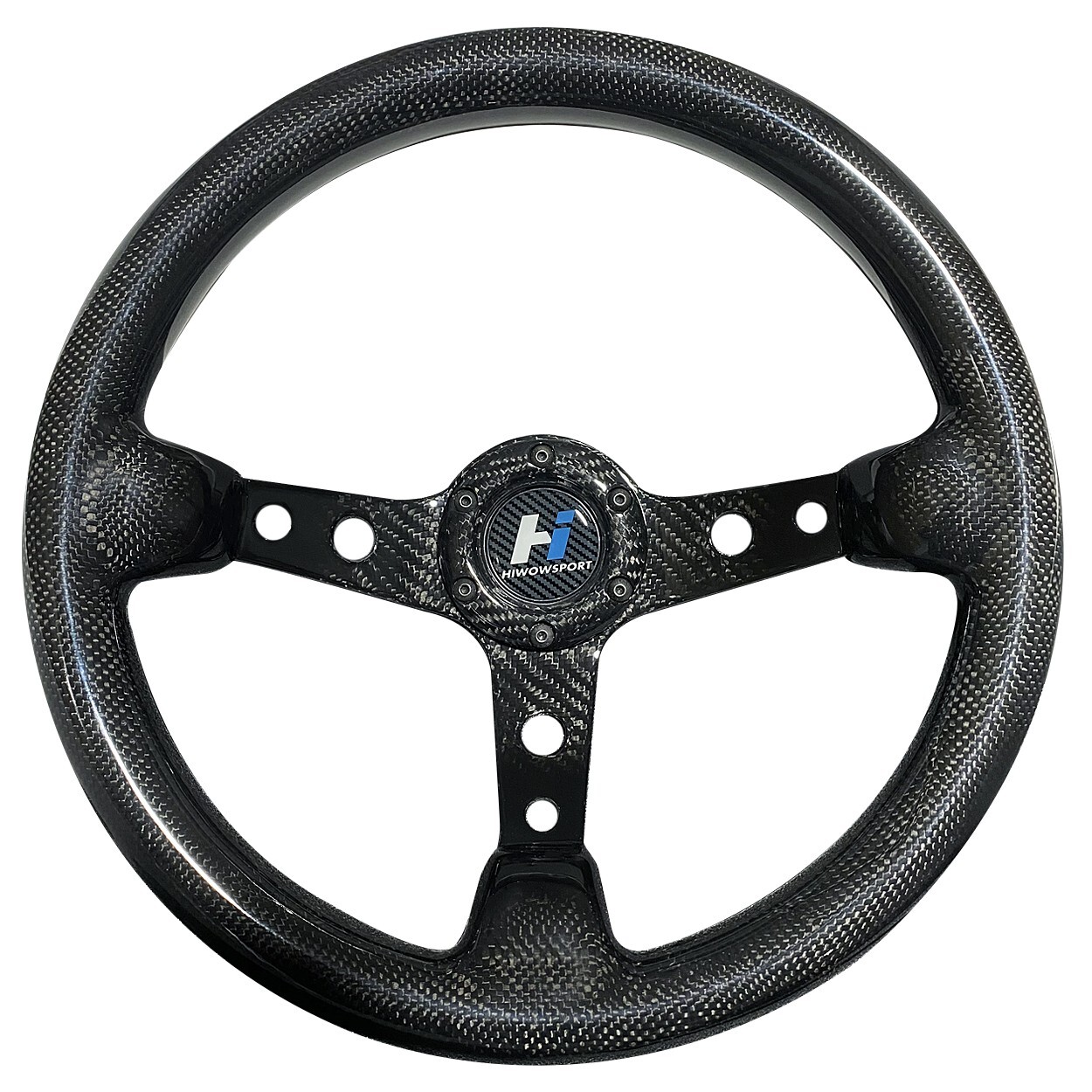 Hiwowsport 350mm 3'' Depth Drift Genuine Carbon Fiber Steering Wheel Black Hiwowsport 350mm 3'' Depth Drift Genuine Carbon Fiber Steering Wheel Black