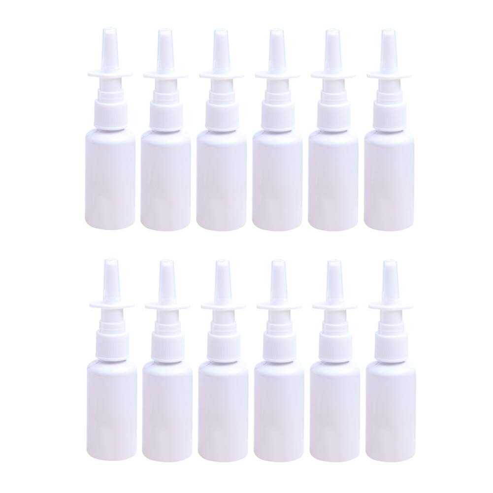 12 Pieces 30 ml Empty Plastic Nasal Spray Bottles Refillable white 12 Pieces 30 ml Empty Plastic Nasal Spray Bottles Refillable white