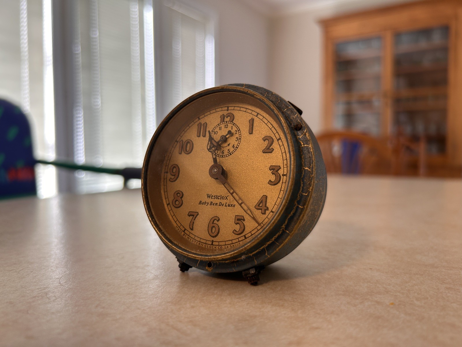Antique 1927  Blue Finish Westclox Baby Ben De Luxe Alarm Clock -Working