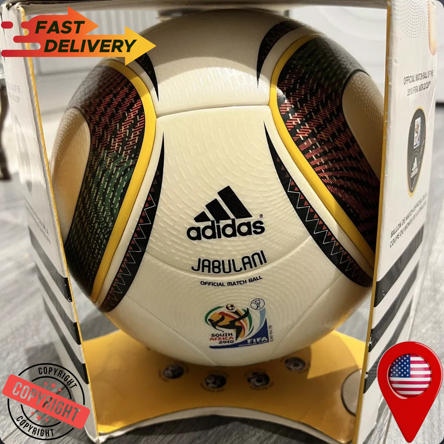 JABULANI 2010 Official Match Soccer Ball FIFA World Cup JO'BULANI Thermal Size 5 JABULANI 2010 Official Match Soccer Ball FIFA World Cup JO'BULANI Thermal Size 5