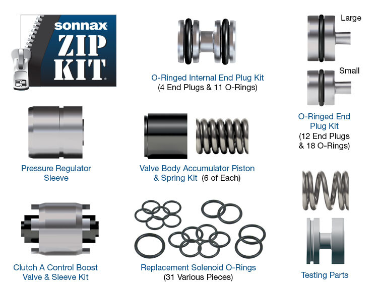 Sonnax ZF6-6R60-ZIP Zip Kit Valve Body Rebuild 6R60 6R80 ZF6HP19 ZF6HP26 ZF6HP32