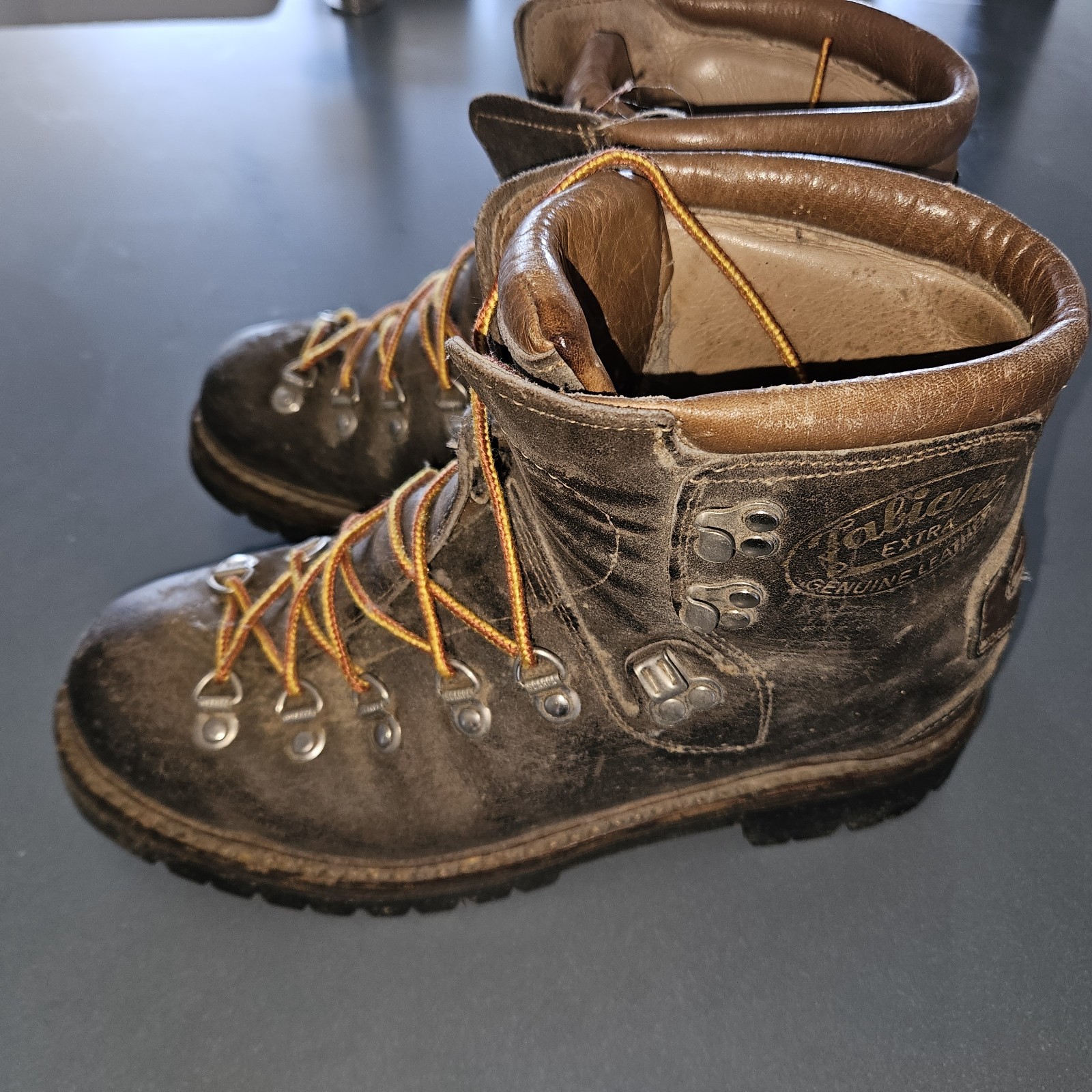 Vtg. Fabiano Extra Mountaineering Boots Hiking Men 10.5 N Made In Italy Leather Vtg. Fabiano Extra Mountaineering Boots Hiking Men 10.5 N Made In Italy Leather
