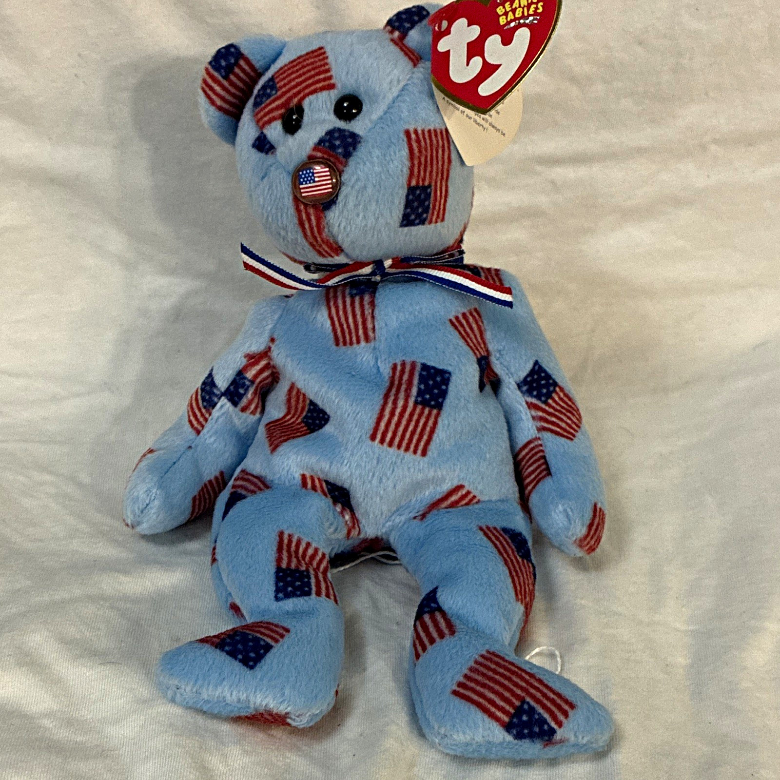 Ty Beanie Babies Union Bear Plush USA Flag Ribbon Vintage 2003 Retired 3+ Ty Beanie Babies Union Bear Plush USA Flag Ribbon Vintage 2003 Retired 3+