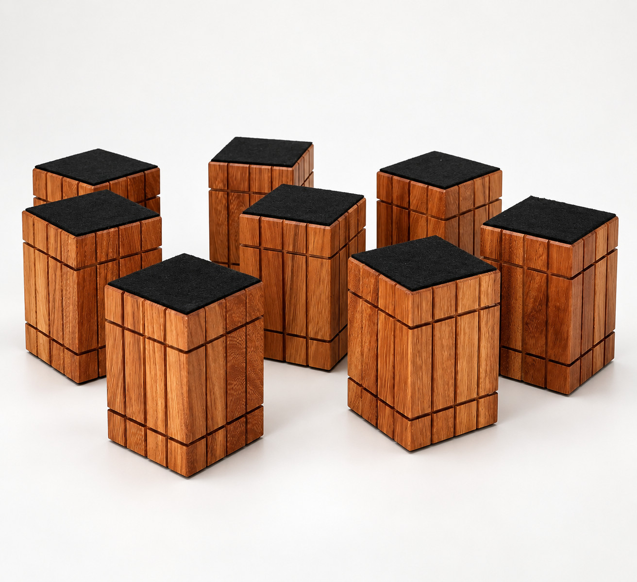 8pc Wood Speaker Stand Isolation Blocks for Speakers & Multi-Purpose Use