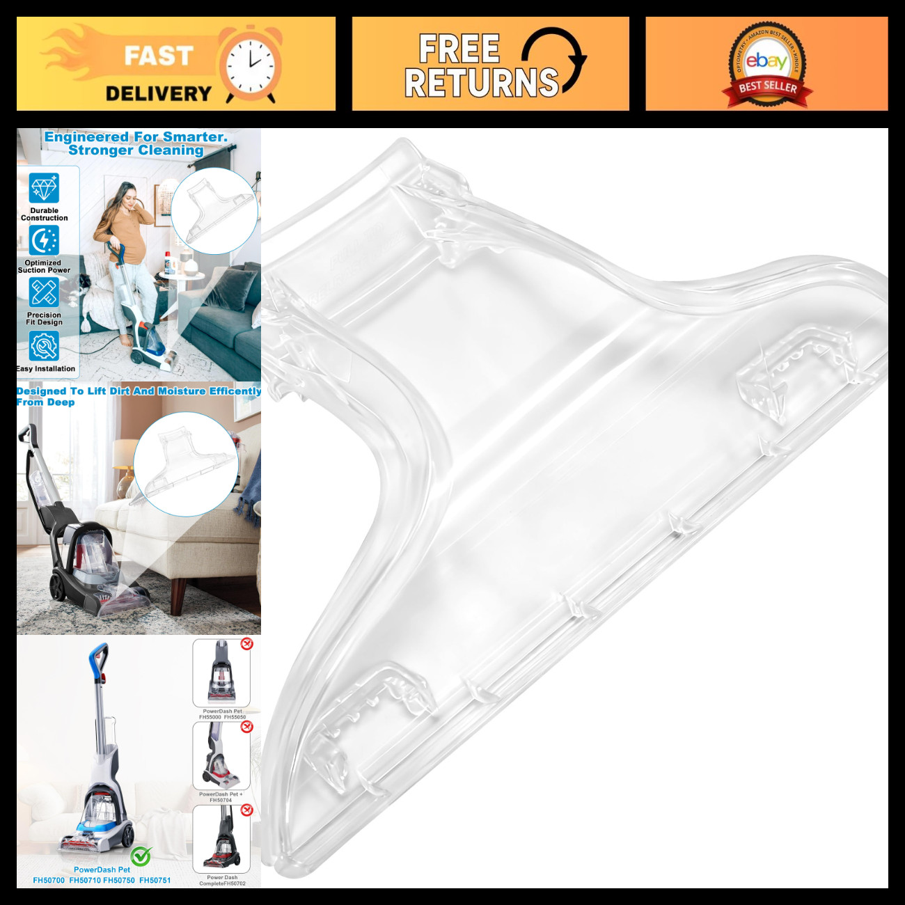 Replacement Front Floor Nozzle Assembly for Hoover Powerdash - Compatible Parts
