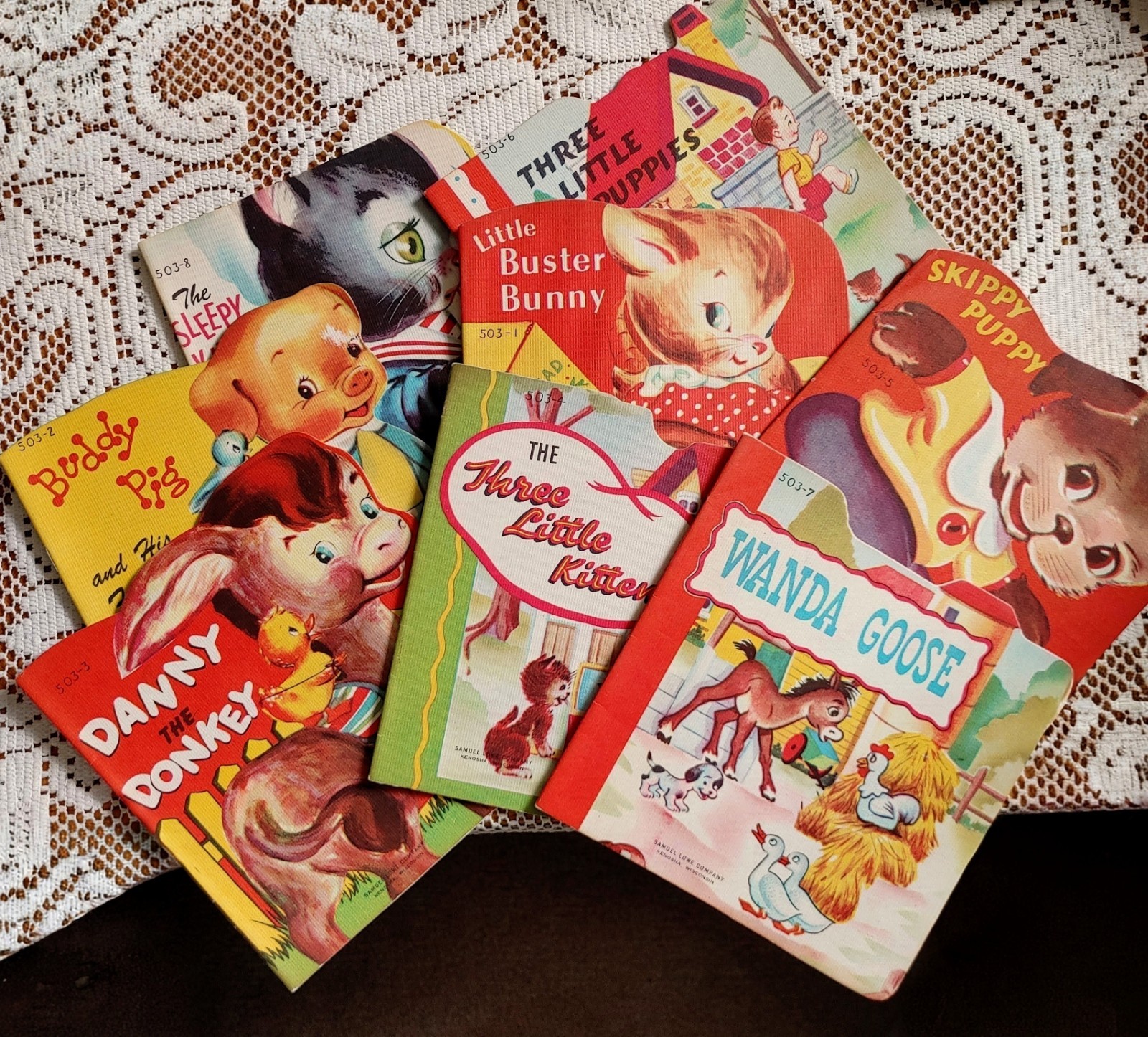 Samuel Lowe Co. 1949 Children\'s Picture Book COMPLETE Illustrated set 503: 1-8 