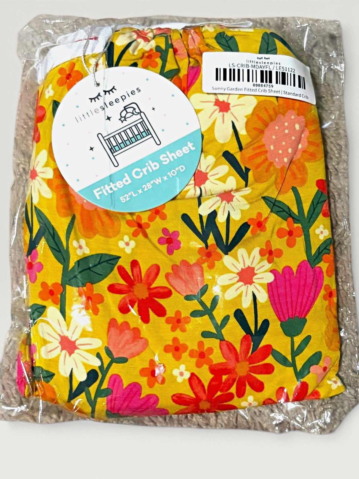 Little Sleepies Sunny Garden Fitted Crib Sheet NWT Retired Floral Bamboo