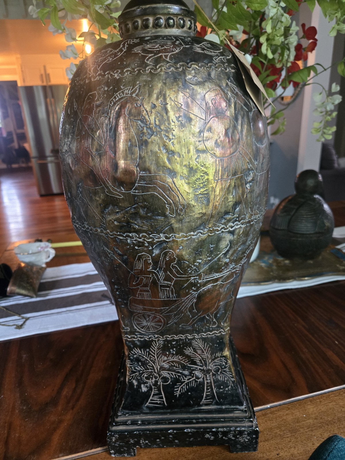 Uttermost Lighting Bronze Carved Chariots Egyptian Table Lamp Uttermost Lighting Bronze Carved Chariots Egyptian Table Lamp