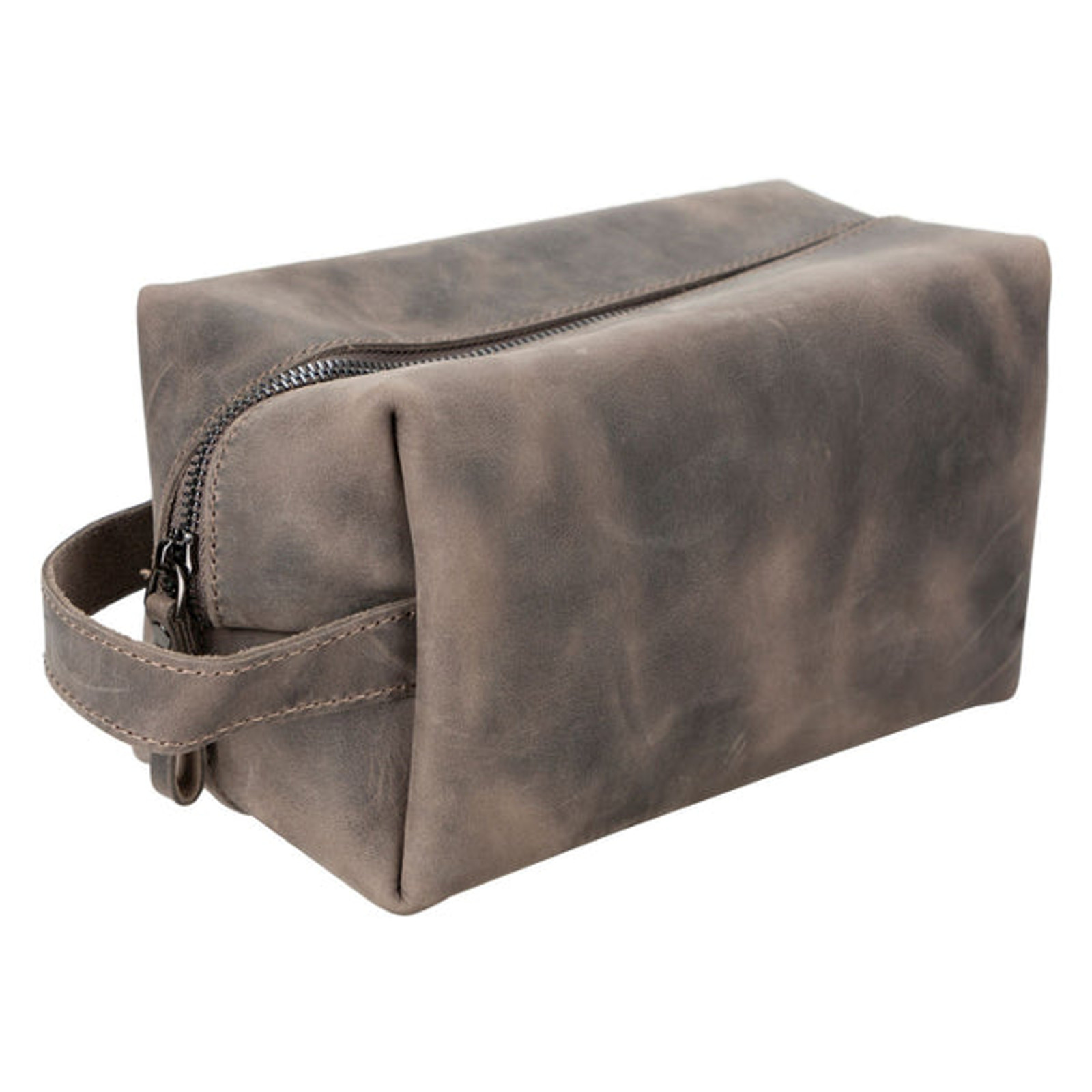 Oswego Men\'s Leather Dopp Kit & Small Travel Handbag