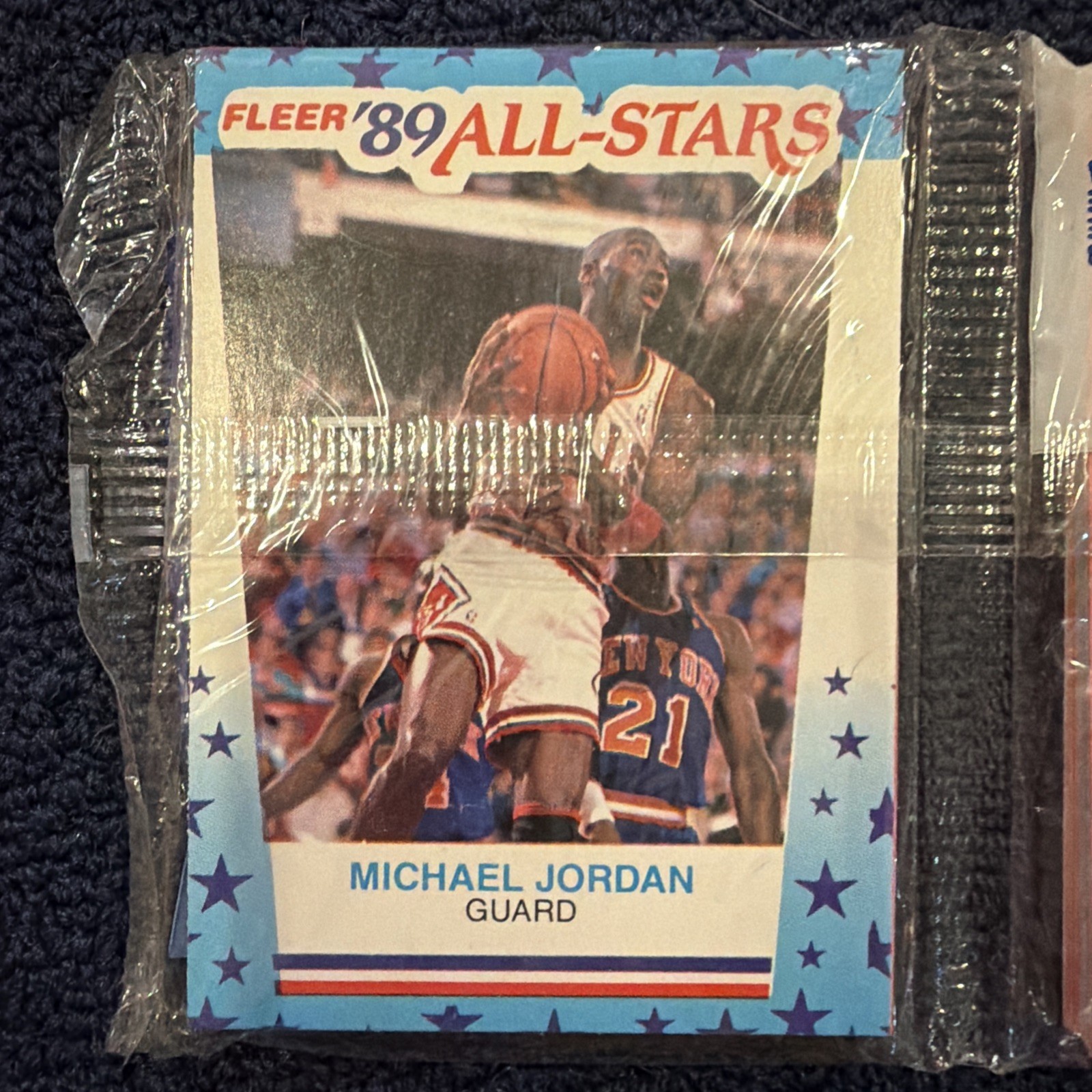 1989-90 Fleer Basketball Unopened Rack Pack MICHAEL JORDAN ALLSTAR ON TOP *RARE* 1989-90 Fleer Basketball Unopened Rack Pack MICHAEL JORDAN ALLSTAR ON TOP *RARE*