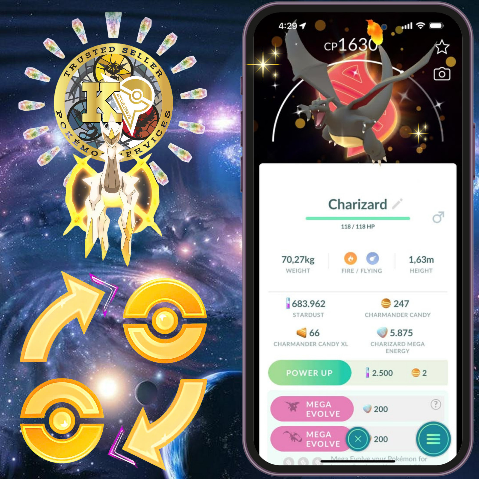 TRADE♻️GO—All Pokémon from Mega Raid—Mega Evolution Special Background—Digital♻️