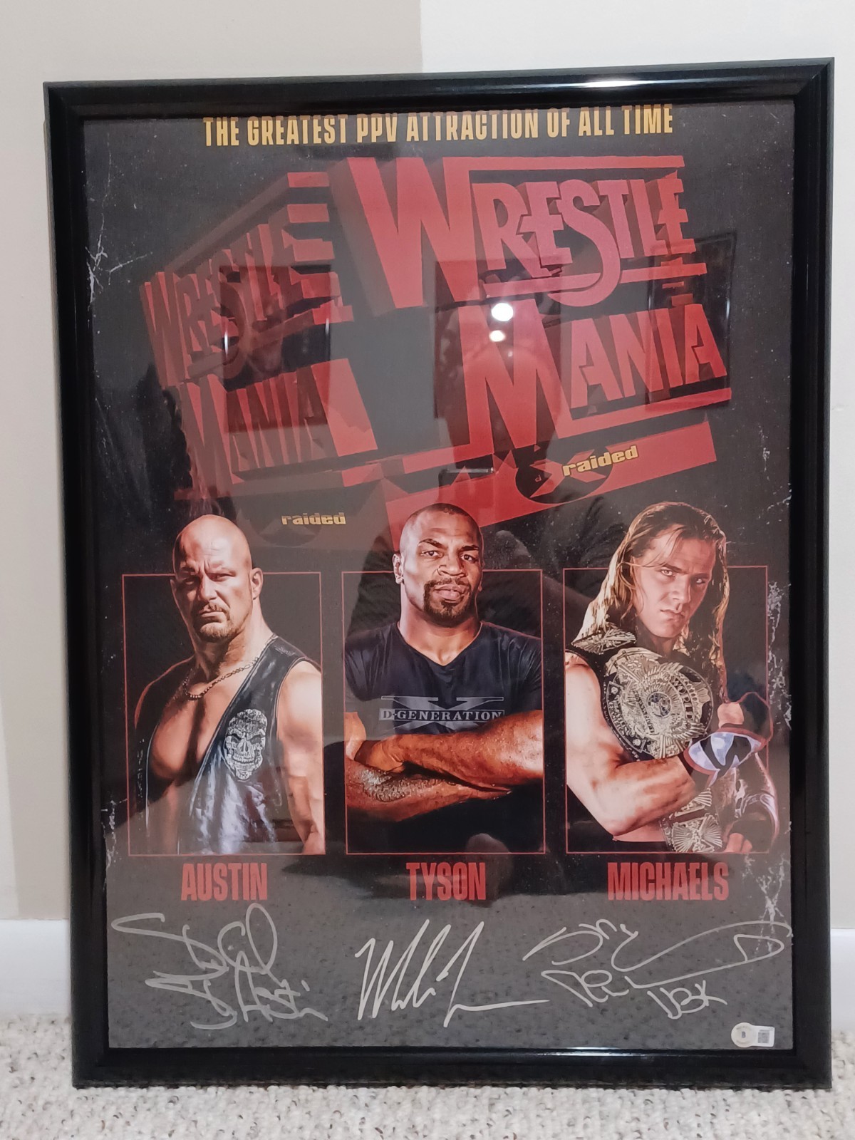 WWF Wrestlemania 14 Poster 18x24 Steve Austin Shawn Michaels Mike Tyson WWF Wrestlemania 14 Poster 18x24 Steve Austin Shawn Michaels Mike Tyson