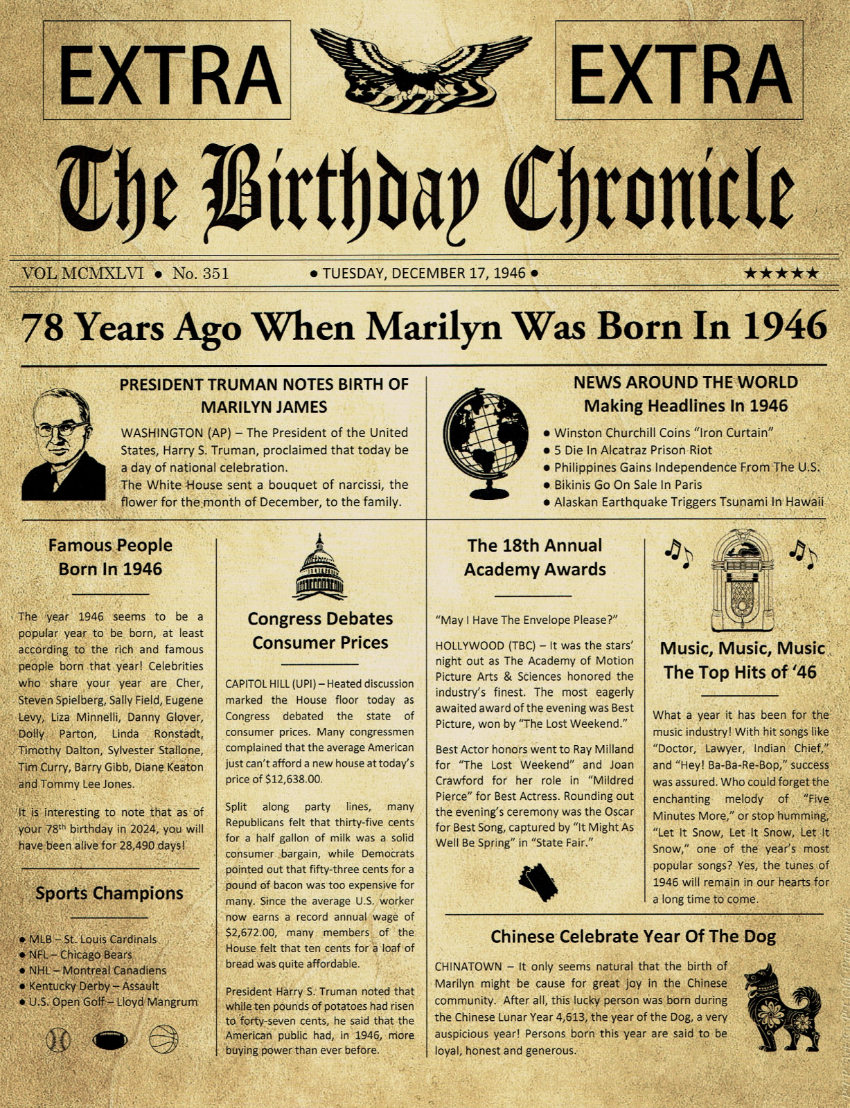 78th Birthday Gifts For Men 78 Year Birthday Gift For Women 1947 Personalized