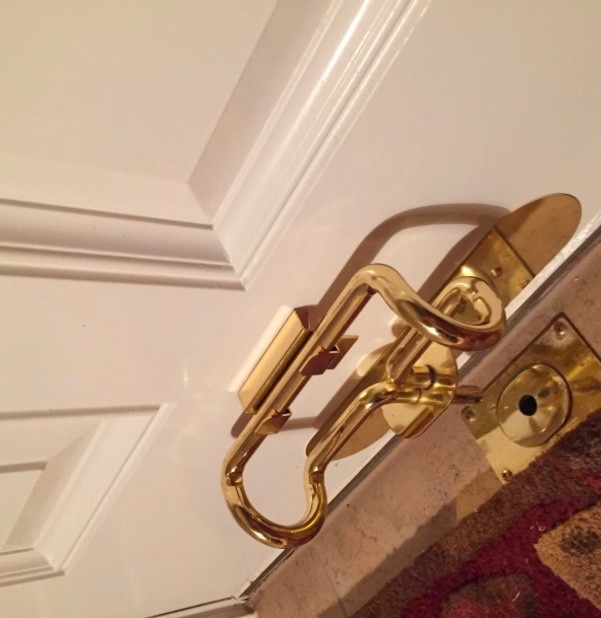 The Door Club Home Security lock, Strong Resist Anti Burglar Device, brass/white