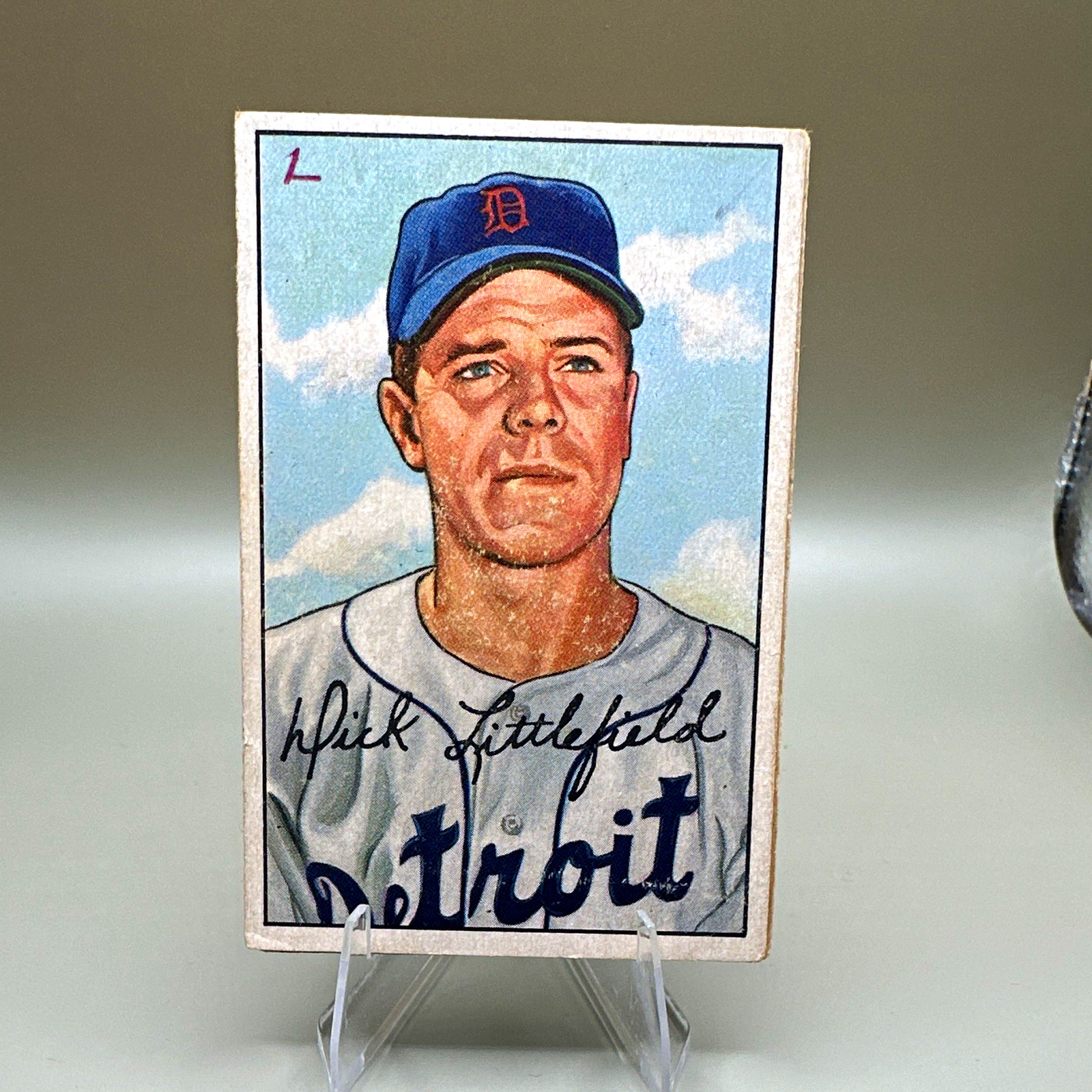 1952 Bowman Dick Littlefield Detroit Tigers 1952 Bowman Dick Littlefield Detroit Tigers
