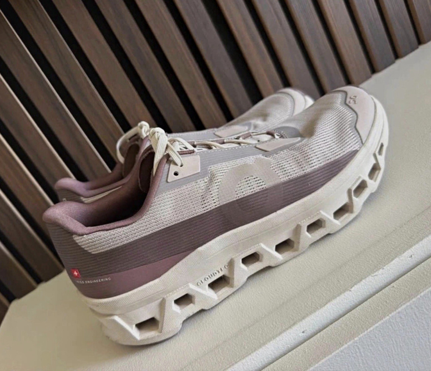 On Cloudmonster Void Low Top Lace Up Running Sneakers Gray Purple White On Cloudmonster Void Low Top Lace Up Running Sneakers Gray Purple White
