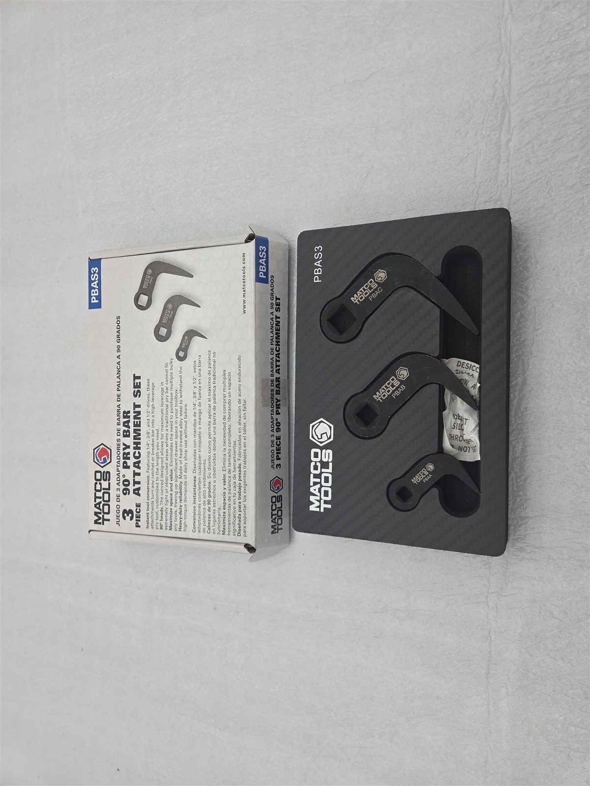 Matco Tools PBAS3 3 Piece 90° Pry Bar Attachment Set 1/4\ Matco Tools PBAS3 3 Piece 90° Pry Bar Attachment Set 1/4\