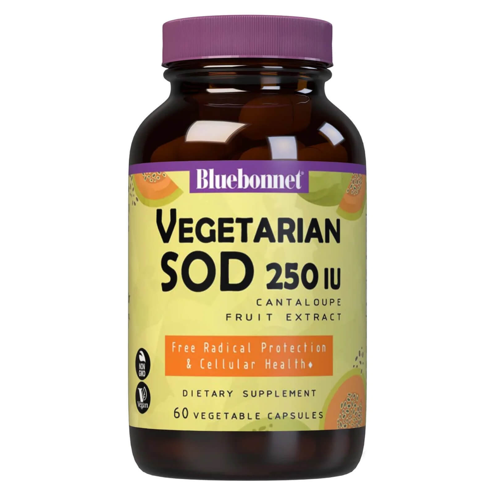 Bluebonnet Super Fruit Vegetarian Sod 250 Iu Cantaloupe Fruit Extract 60 Vcaps