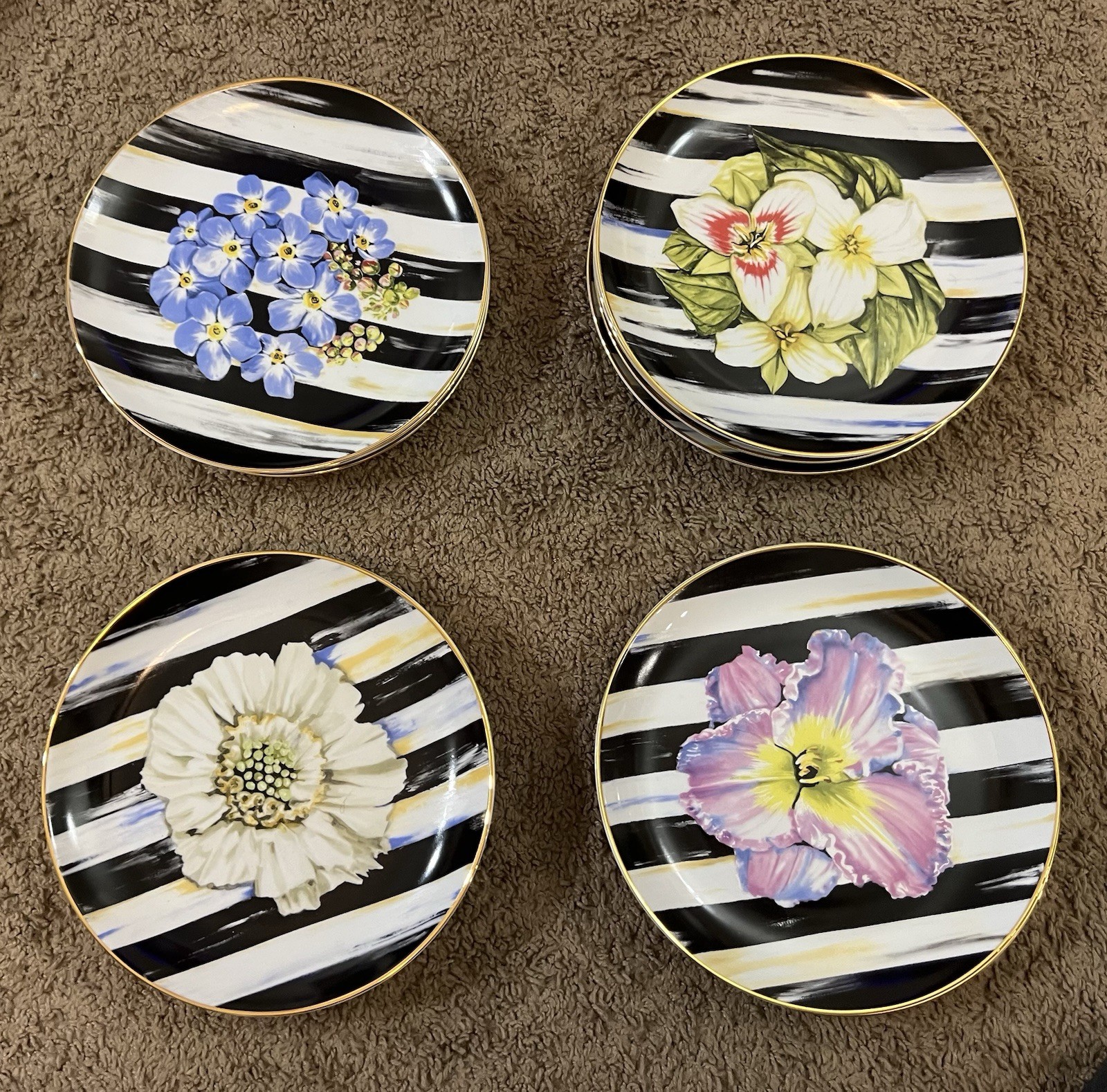 MACKENZIE-CHILDS THISTLE AND BEE The Bride, Iris & Trillium Retired Lot Of 4 MACKENZIE-CHILDS THISTLE AND BEE The Bride, Iris & Trillium Retired Lot Of 4