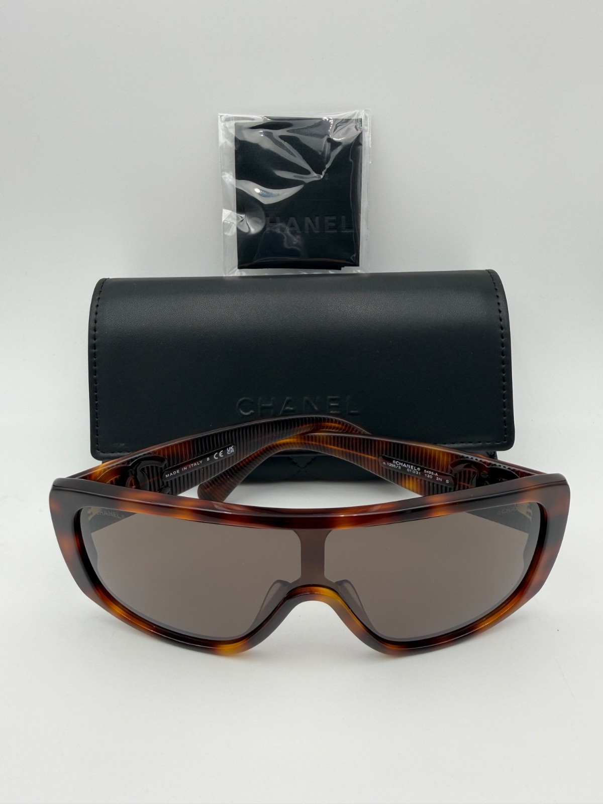 Chanel Sunglasses New 5495 A 1295/3 Havana Gold Brown Shield