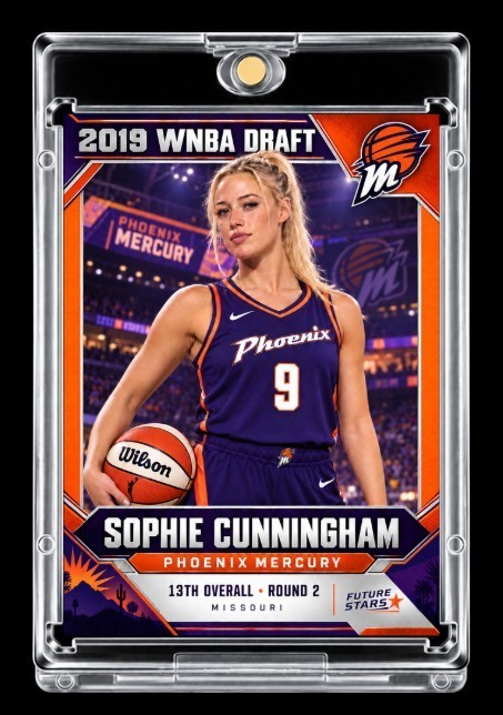 2019 Sophie Cunningham Future Stars Rookie Card 1/299 WNBA Draft Mercury w/Case 2019 Sophie Cunningham Future Stars Rookie Card 1/299 WNBA Draft Mercury w/Case
