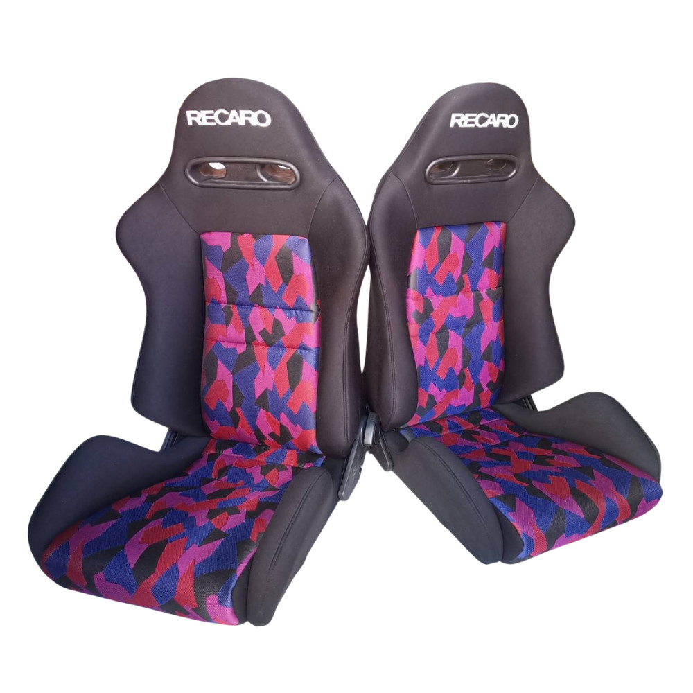 PAIR OF USED JDM RECARO SR4 RAINBOW BUCKET SPORT RACING SEATS CARS